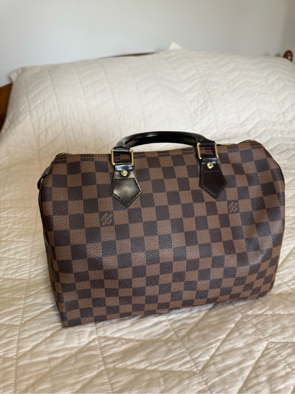 Louis Vuitton Damier Ebene Top-Handle Satchel - Brown